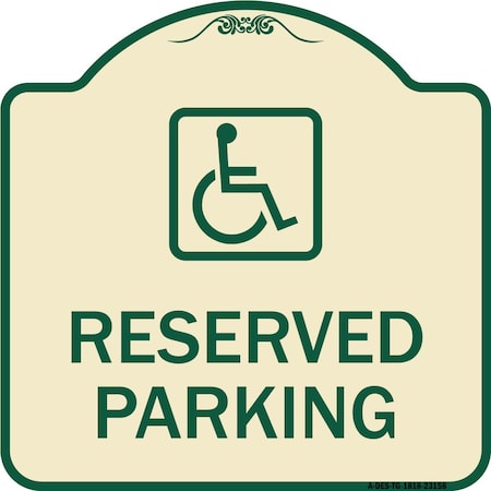 Signmission Reserved Parking HandicappedBlue Heavy-Gauge Aluminum Architectural Sign, 18" x 18", TG-1818-23158 A-DES-TG-1818-23158